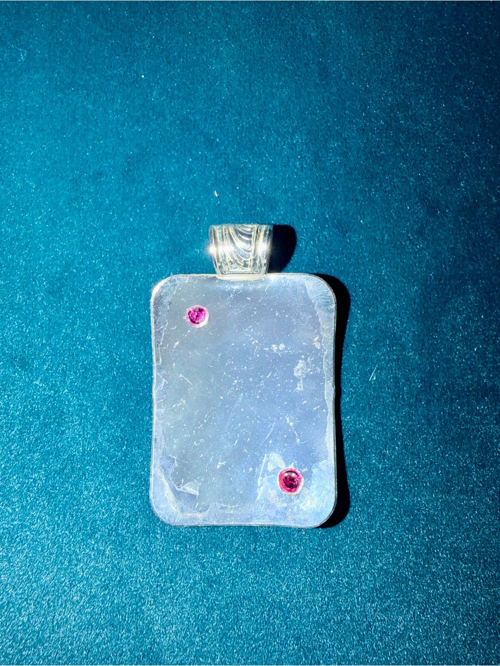 Vintage Montana Silversmiths Two Tone Floral Scroll Pendant with Ruby Stones - Picture 3 of 5